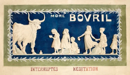 Unterbrochene Meditation, ein Entwurf für ein Bovril-Poster